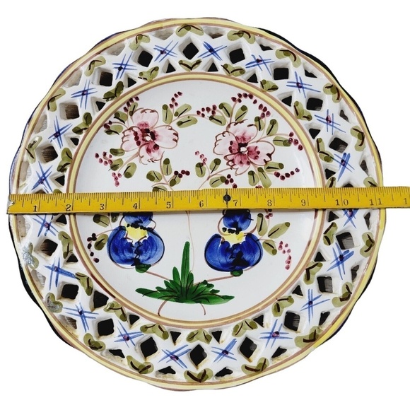 Set Of 3 Jay Willfred 9.25" Decorative Floral Plate Made In Portugal Andrea - Picture 5 of 7